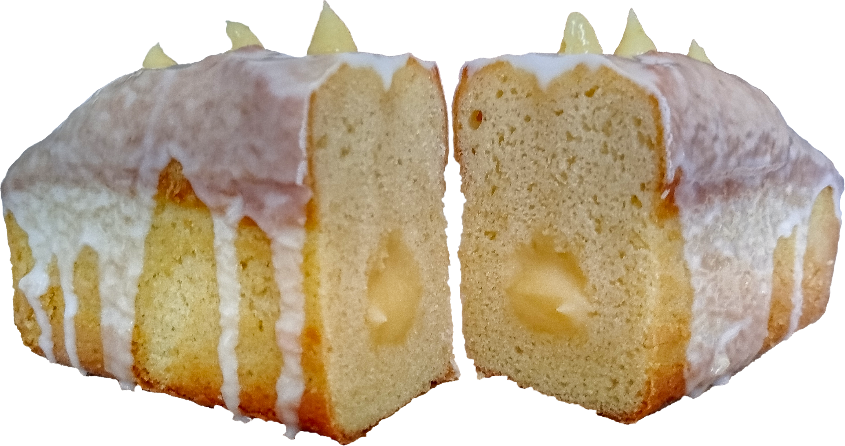 Cake citron avec insert au lemon curd et glaçage blanc