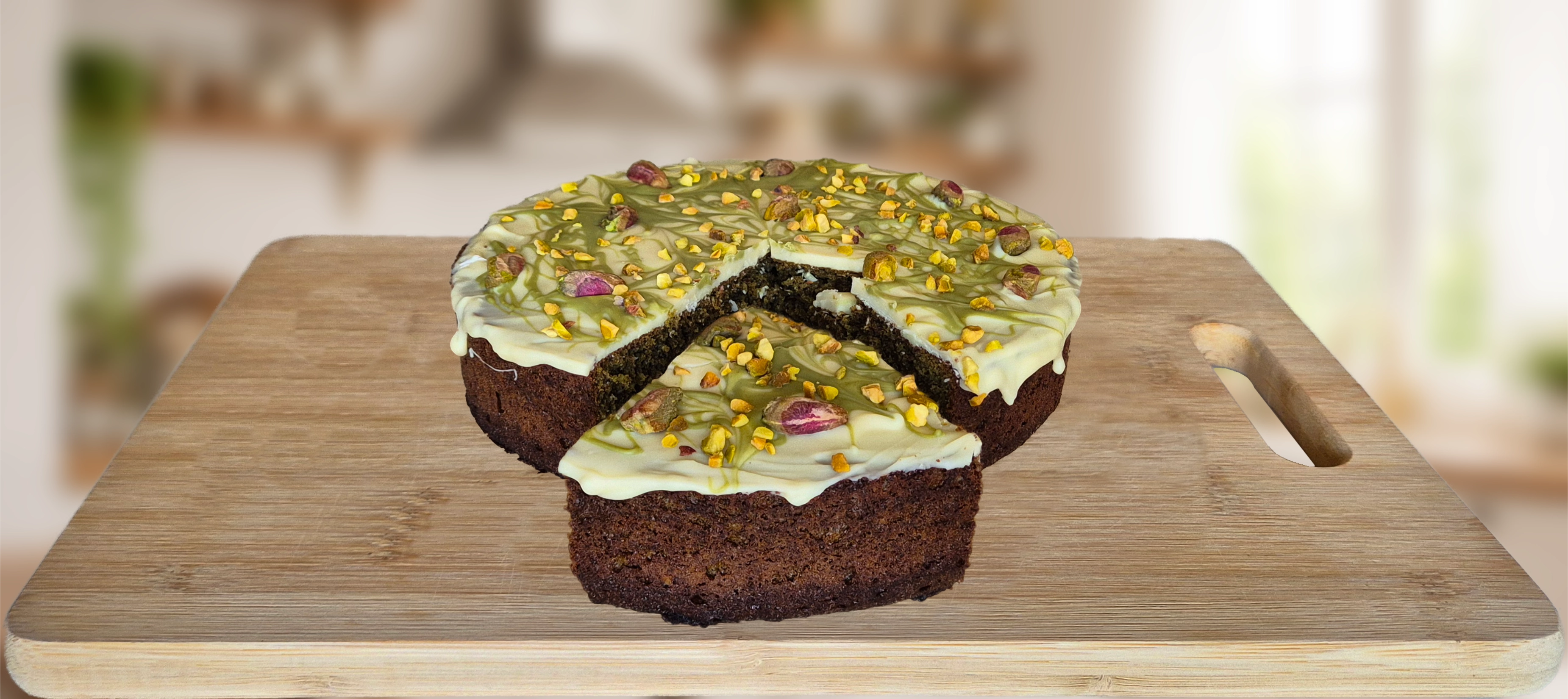 Part de moelleux à la pistache